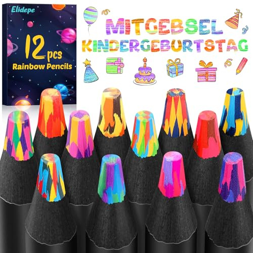 Elidepe Lot de 12 crayons de couleur, cadeaux pour filles de 4 à 10 ans, fournitures d'art pour adultes et enfants, arts et travaux manuels pour enfants