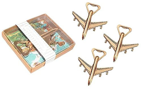 JOYTILLGU Abrebotellas Electrico Paquete de 12 Aviones de Botella Abre Caja de Regalo Air Viaje Botella Botella Botella Fiesta Favor de Boda Cumpleaños Decoraciones Abrebotellas