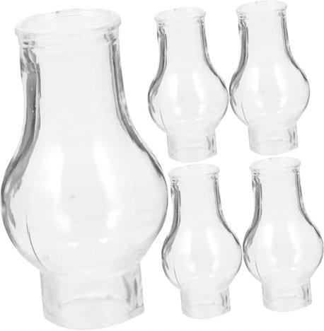 Cabilock 5 Stücke Retro Glas Öl Lampe Abdeckung Kerosin Lampe Schatten Kamin Ersatz Winddicht Design