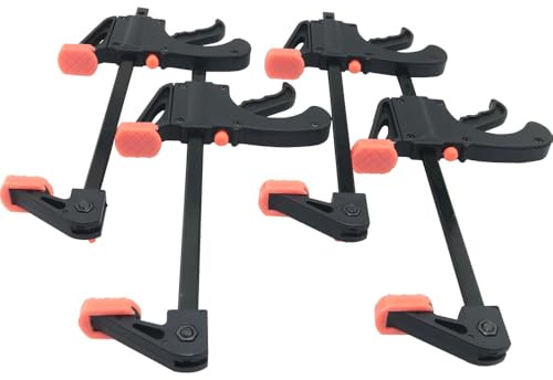 HSCGIN 4PCS 196x100mm Black Quick Release Trigger F Clips Woodworking Power Clamp Trigger Bar Clamp Single Handed Ratchet Woodworking Clamp for Wood Bonding Processes