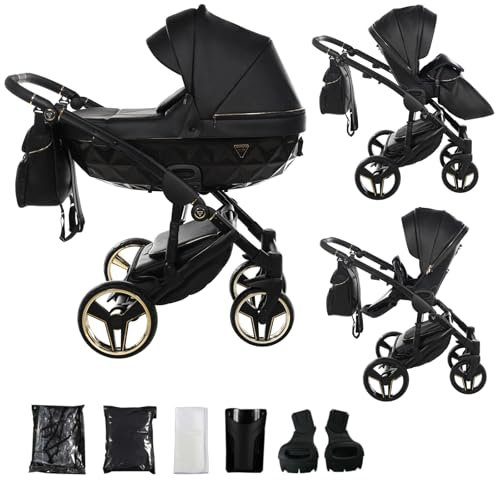 Junama Kinderwagen Diamond S Class 2in1 3in1 4in1 (07 - Schwarz, 2in1 mit Adaptern)