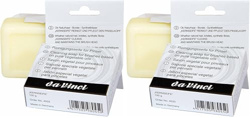 DA VINCI 4033 Series Cleaning Soap for Brushes, Bristle, Yellowish, 100 g (Pack of 2)