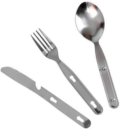 OHPHCALL Campinggeschirr Mit Gabel Und Löffel Aus Hochwertigem Material Rostfrei Tragbar Für Outdoor-aktivitäten Wie Wandern Klettern Und Grillen