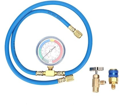 ZMLMAJJ R600A Recharge Kit R134A Recharge Measuring Hose Can Tap Gauge Refrigerant Charging Pipe Air Conditioning Pipes And Connectors