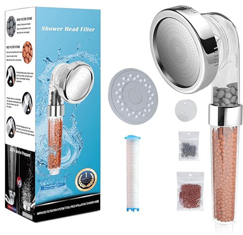 TOVARIN® SUPER Alcachofa de Ducha | Alcachofa Ducha ALTA PRESIÓN | Ahorro Agua, Cabezal de Ducha PORTÁTIL, Mango Ducha con Diferentes Modo de Chorro ANTICAL, Telefono Ducha Desmontable (CON FILTRO)