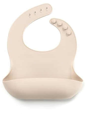 Jané Silikonhaklapp, rullbar, vattentät, snabbtorkande, 4 justeringsåtgärder, BPA-fri, diskmaskinssäker, beige