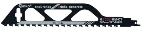 BSD Lama a sciabola professionale per taglio calcestruzzo cellulare - 305 mm, 20 denti in carburo, ideale per segatrici a sciabola. Prestazioni elevate e durata.