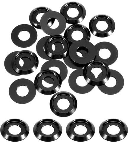 QUARKZMAN Lot De 20 Pièces Rondelles Diamètre Du Trou 8mm/0.31 (Noir) | À Tête Fraisée Coniques M8, Joints En Aluminium Pour Vis RC/FPV/PC/Drone/Accessoires Mécaniques Pièces Modèles
