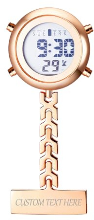 JewelryWe Krankenschwesteruhr Digitale Taschenuhr mit Clip, Elektronische Digitaluhr Multifunktionale Ärzte Krankenschwester Uhr Arbeitsuhr mit Kalender, Alarm, Stoppuhr