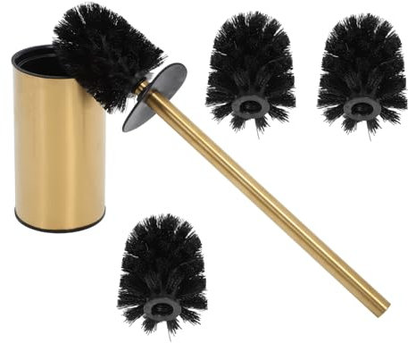 SOPOTUTU Cepillo Limpiador Inodoro con Soporte De Acero Inoxidable Mango Ergonómico Cerdas Suaves Sin Daños Doble Uso para Colgar o Apoyar Accesorio Baño Elegante y Práctico