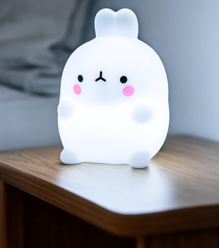 Luce Notturna Bambini a Forma di Coniglietto, Lampada Morbida, Sicura e BPA Free per Neonato, Portatile per Culla, Lettino e Cameretta, Perfetta per una Nanna Tranquilla