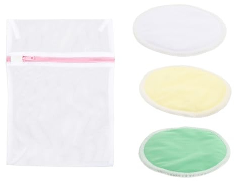 Coppette Assorbilatte Riutilizzabili in Fibra di Bambù 4 Pezzi | Membrana Tpu, Struttura a Tre Strati, Elevata Assorbenza e Resistenza ai Lavaggi, Spessore Maggiorato Colore Casuale
