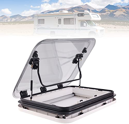 VZXATYOP RV Roof Vent Hatch with LED Light Large Skylight Roof Window for RVs Caravans Motorhomes & Campers Top-Mounted Ventilation Hatch(500 * 500mm)