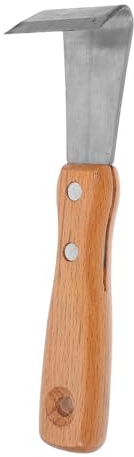 TOYANDONA Herramienta de Desbaste de Corte Acero Inoxidable con Mango de Madera Ergonómico para Eliminación Manual de Corteza de Árboles y Jardinería Resistente y Cómoda para Uso Huertos y