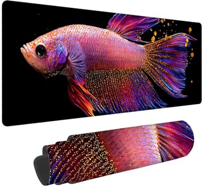 XXL spelmusmatta, spelmusmatta 800 x 300 mm, halkfritt skrivbordsskydd, Loto Koi-musmatta, stor musmatta, musmatta för PC-spelare, kontor R-429