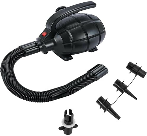 Dripex 600W Electric Air Pump, High Flow 1600L/min Automatic 2 in 1 Quick Fill Inflator Deflator with 4 Sizes Nozzle Power Pump for Air Bed Mattress Inflatables Paddling Pool Beach Toys