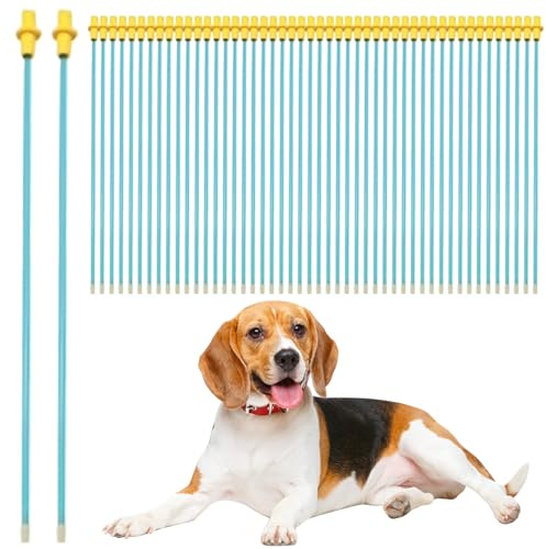Jorzer Tubo de catéter para inseminación de Perros Kit de inseminación Artificial desechable de 50 Piezas para Perros Cabeza Redonda Flexible 12 Suministros de cría de para pequeños-