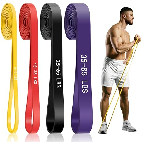 Resistance Bands for Working Out, 4-Level Pull Up Assistance Bands, Exercise Bands for Women & Men, Stretch Workout Bands for Full-Body Training, Fitness, Physical Therapy, Pull Up Bands at Home, Gym
