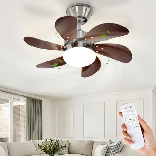 Homefire Ventilador de techo silencioso luz - Lámpara de sala de estar | Ø75 cm, casquillo E27, lámpara de techo para dormitorio, verano/invierno, para sala de estar o comedor (bombilla no incluida)