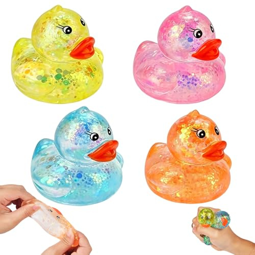 Squishy Fidget Toys, 4 Stück Duck Anti Stress bälle Antistress Spielzeug