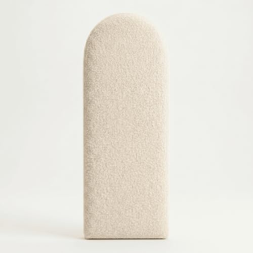 LIKMA Wandkissen Bouclé Stoff Polsterpaneel 110x20 cm Creme Schlafzimmer Wohnzimmer Lendekissen Bett Wandpolster Gepolstert Panel Bettkopfteil Stoff: Quelle 02