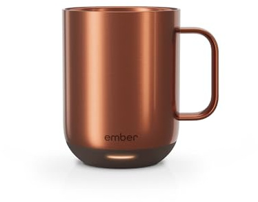 Ember Temperature Control Smart Mug 2-295 ml App-Controlled and Rechargeable Heated Coffee Mug with Intelligent LED Display, 1.5-hr Battery Life and Improved Design, Copper