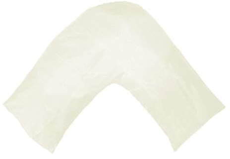 Gyulin Silky Soft Satin Soild Envelope Style V Shaped/Tri/Boomerang Pillow Cover Pillowcase Pillow Protector Cushion Cover for Orthopaedic/Pregnancy/Nursing Pillows,Only Cover No Insert Ivory