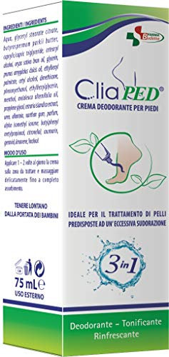 Cliaped Crema Deodorante Per Piedi Deodorante Tonificante Rinfrescante 3 in 1 75ml