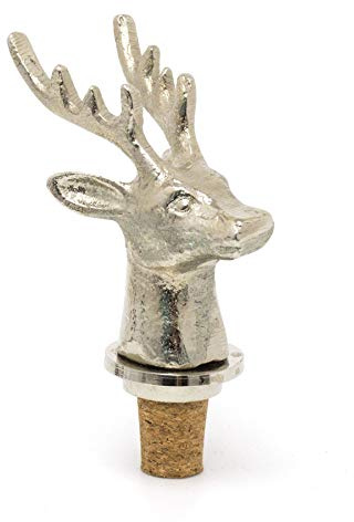 Majestic Stag Head Wine Bottle Stopper | Deer Bottle Stop Animal | Aluminium Cork Stopper - Design Varies One Supplied