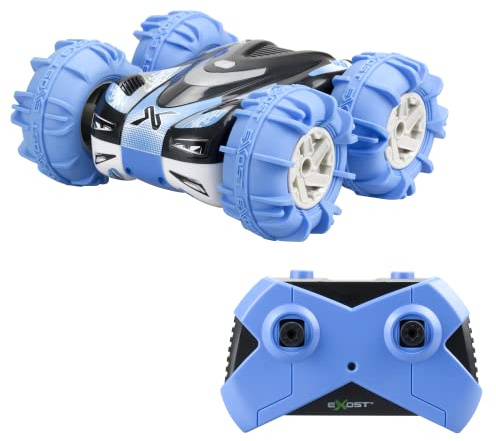 Exost Voiture Télécommandée Tout-Terrain-360 2,4Ghz-Batterie Rechargeable-Roule sur Le Sol et Flotte dans l'eau-Jouet pour Enfant-Dès 5 Ans, 20268, Bleu-Aquacross