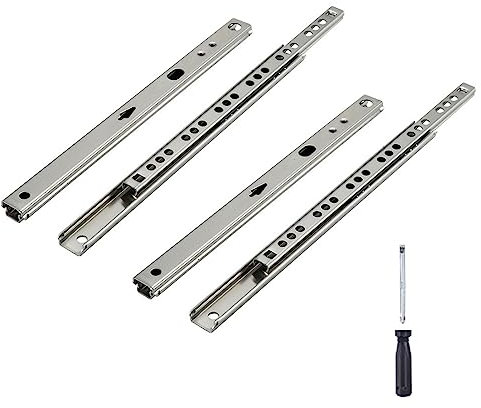 Guide Scorrevoli Chiusura Morbida,Binari Cassetti,Guida Cassetti,2 Paia Cassetti Ammortizzate Guide con Cuscinetti Sfera Guide Telescopiche Guida-Binario con Cuscinetti a Rulli Cassetti Accessori