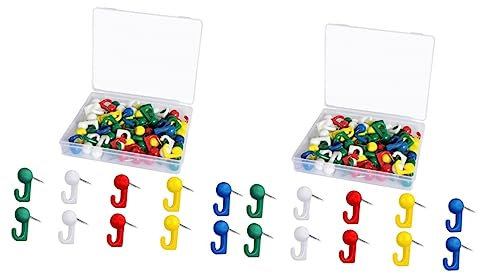 NUOBESTY 2 Sets Vielseitiger Push-pin Zum Aufhängen An Der Dekorative Push-pin-reißnägel Bürobedarf Reißnägel Korktafel Haken 50 Stück * 2