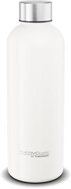 THERMOcafé by THERMOS TC DAILY BOTTLE white mat 0,50l, Isolierflasche aus Edelstahl, kohlensäurefest, 6h heiß 12h kalt, absolut dicht, für Schule, Unterwegs & Büro