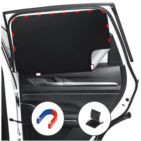 XCBYT Parasol Coche Bebe, Magnetico Parasol Ventanas Traseras Coche, Protector Solar Coche Cortinas, Protección UV, Protección contra el Calor, 2 Unidades