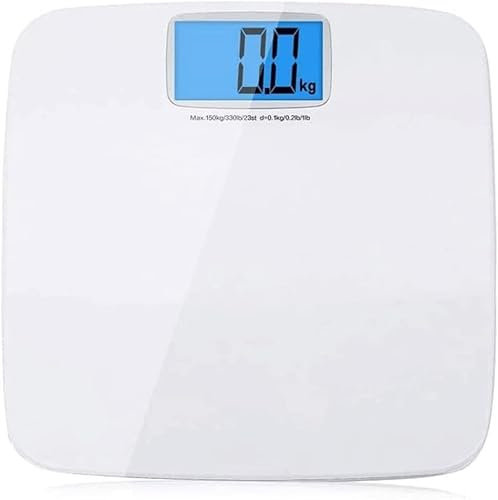 Balance numérique pour poids corporel, balance de précision pour salle de bain, technologie Step-On, haute capacité de -400 lb, grand écran, piles et mètre ruban inclus (couleur : blanc) (couleur : n