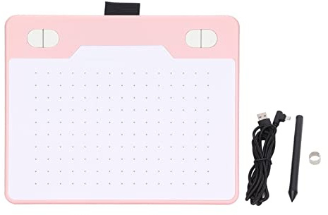 Tavoletta Digitale FLEXMAN, Tavoletta Grafica Digitale ABS 5080LPI, Tavoletta Grafica per Disegno, Scrittura, Progettazione, Insegnamento, Lavoro (Rosa)