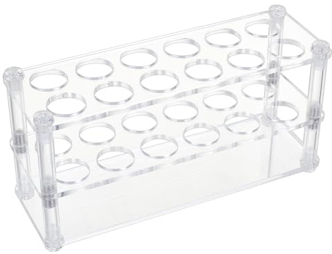 OLYCRAFT 12 trous acrylique support de Tube à essai 10ML présentoirs trou de 6mm présentoirs de laboratoire support colorimétrique Tubes centrifuges support centrifuges chimie - 18x6x8.2cm