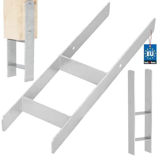 KOTARBAU® H Pfostenträger zum Einbetonieren 160x600 mm, H Anker | Bodenanker, Pfostenanker für Zaunpfosten & Holzbalken, Balkenschuh aus galvanisch verzinktem Stahl, Silber
