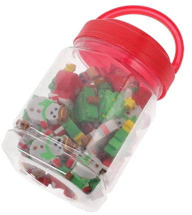 DOITOOL Set Di 50 Gomme Da Cancellare Natalizie 3d Forme Di Babbo Natale Pupazzo Di Neve e Albero Di Natale Gomma Sicura in Tpr Per Premi in Classe e Bomboniere