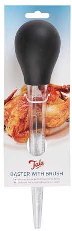 Tala Baster with Silicone Bulb, Clear Graduated Baster with Oz and ml Markings, 6 x 12 x 32.5 cm, High Clarity AS Tube, Ideal for Roasting Meats and Basting Juices