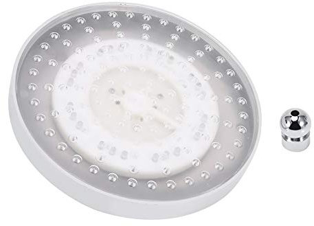 RGB LED Light Shower Head - Chrome Water Temperature Controlled Color Changing 4-Setting LED Shower Head, 8 inch Round Rain Stainless Steel Bathroom Lamp Shower Head Top Spray