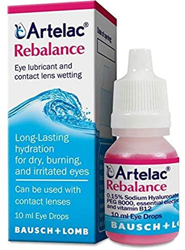 Artelac Rebalance Eye Drops for Dry Eye - Provides Long-Lasting Hydration - Compatible with Soft & Rigid Contact Lenses - Relief for Tired, Burning, Stressed & Tearing Eyes, 10 ml