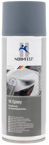 Normfest 1K Epoxy Grundierung Grau – Rostschutz & Haftvermittler in einem für Stahl, Aluminium & verzinkte Flächen – schleifbar & überlackierbar – professioneller Korrosionsschutz – 400 ml