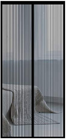 Magnet Fliegengitter 85x220cm Verschiedene Größen Fliegenvorhang Moskitonetz Automatisches Schließen für zum Schutz vor Insekten Fliegen und Mücken, Schwarz A