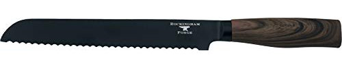 Rockingham Forge Forester Series 8 “ Coltello da pane seghettato - Lama in acciaio inox con rivestimento in ossido nero Manico in legno ergonomico, RF-6186P