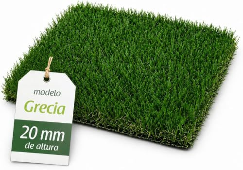 Flonatur Césped Artificial Premium 20mm, Rollo 2x20 Metros, Modelo Grecia, 15.750 Puntadas, 5.000Dtex. Máximo Realismo, Alta Densidad, Ideal para Exteriores, Piscinas, Terrazas y Jardín