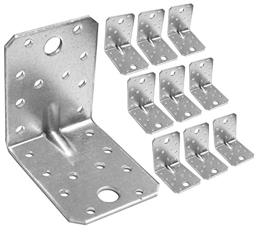 OMIDEAS 10 x Squadretta di Giunzione Angolare ( 70 x 70 x 55 x 1.5 ) Squadretta Rinforzata Zincate