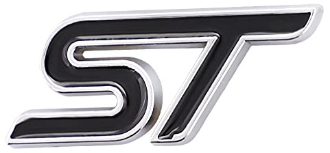 1 Stück 3D Metall ST Aufkleber Autokopf Emblem Abzeichen Chrom Aufkleber für Die meisten Automodelle (schwarz/silberfarben)