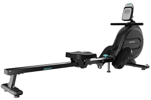 Cecotec Máquina de Remo Plegable con Resistencia Magnética Drumfit Rower 9000 Regatta. 8 Niveles de Intensidad, Volante de Inercia 9Kg, Pantalla LCD, Reposapiés con Correas Ajustables y Ruedas