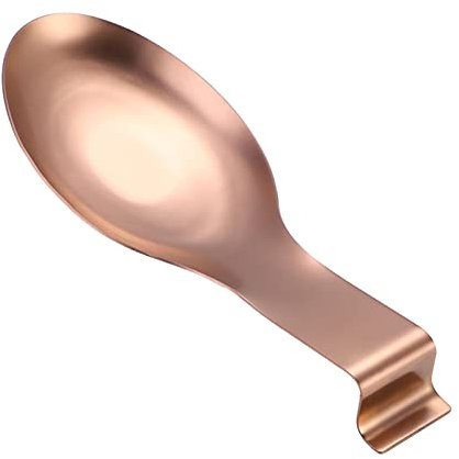 F Fityle Porta Cucchiaio, Poggia Cucchiaio, Accessori Gadget da Cucina, Stoviglie Universali in Acciaio Inox, Poggia Cucchiaio, Porta Mestolo per Piano Cottura, Oro Rosa